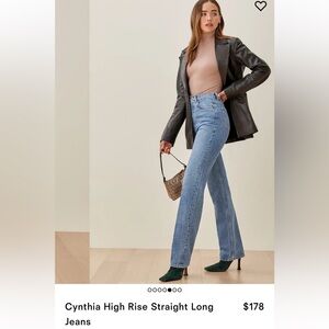 Cynthia High Rise Straight Long Jeans - NWOT